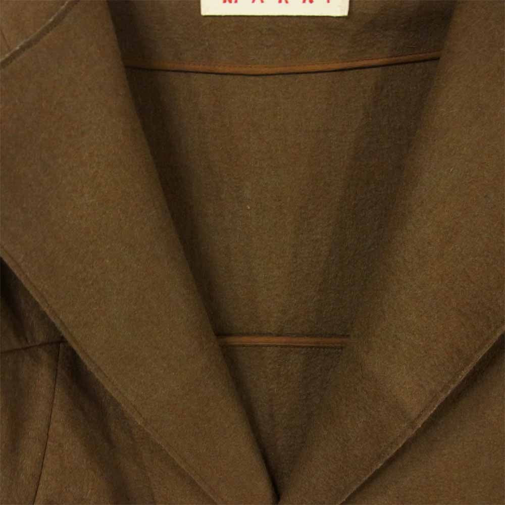 MARNI マルニ YACPMAE22CYOTW252-00M47 国内正規品 ハーフスリーブ ベルテッド ノーカラー コート カーキブラウン系 38【中古】