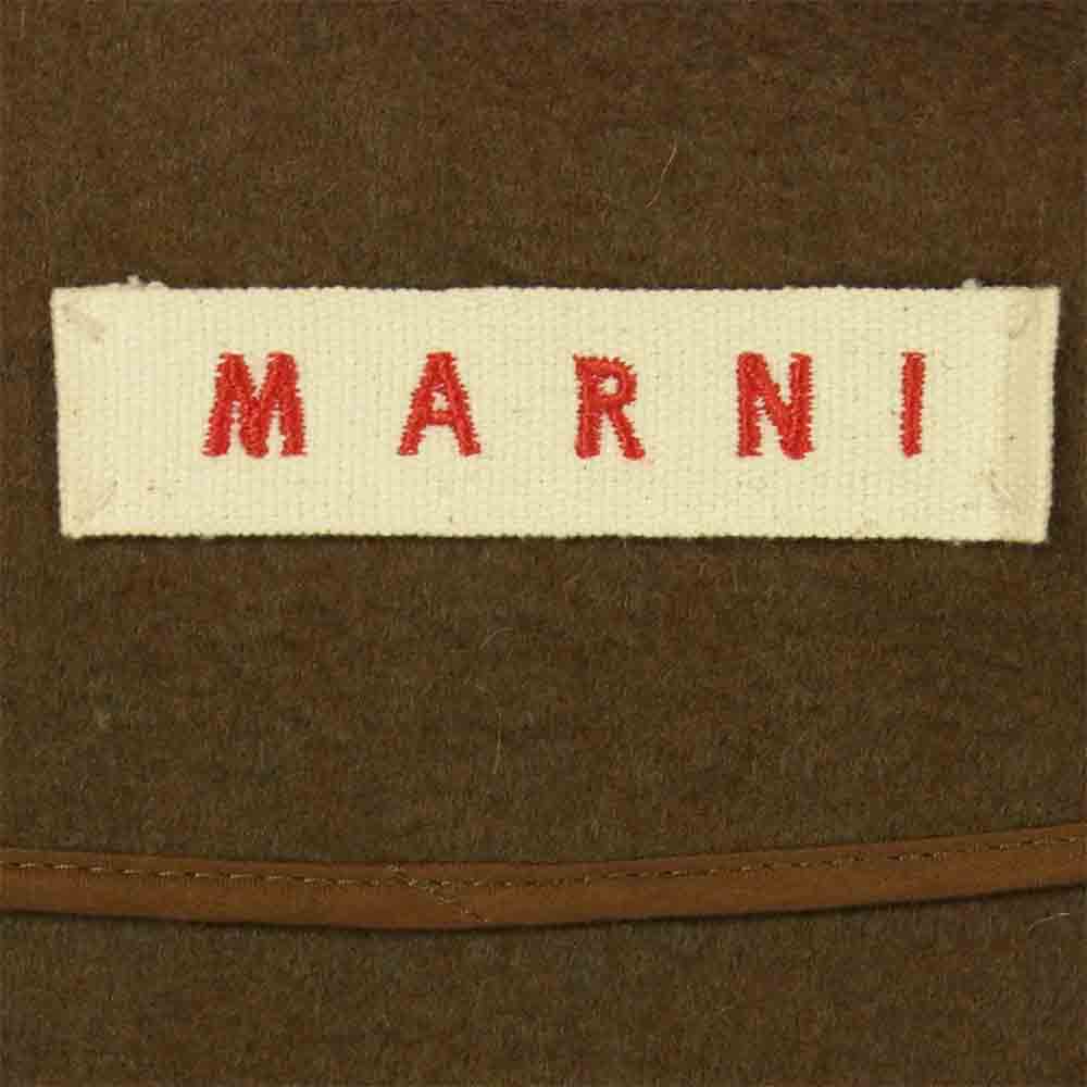 MARNI マルニ YACPMAE22CYOTW252-00M47 国内正規品 ハーフスリーブ ベルテッド ノーカラー コート カーキブラウン系 38【中古】
