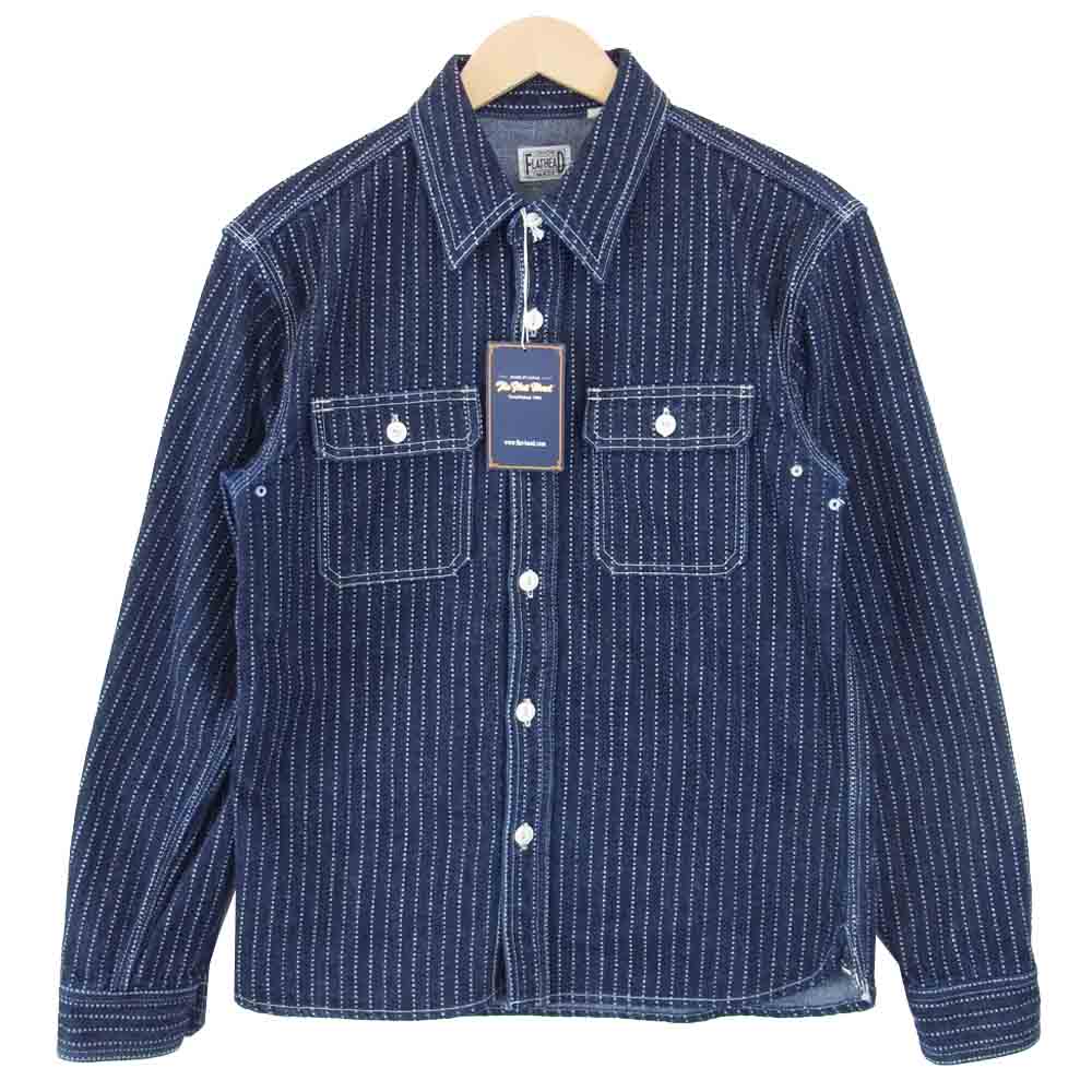 THE FLAT HEAD ザフラットヘッド 7012W WABASH WORK L/S SHIRT ワーク シャツ ダークネイビー系 38【中古】