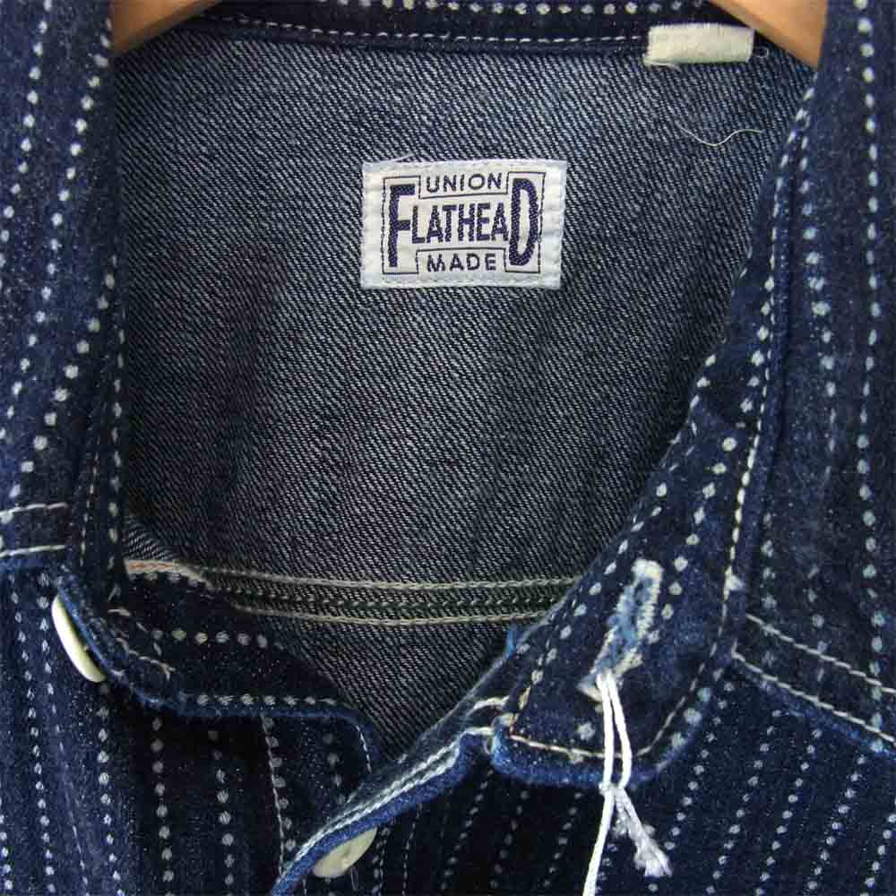 THE FLAT HEAD ザフラットヘッド 7012W WABASH WORK L/S SHIRT ワーク シャツ ダークネイビー系 38【中古】
