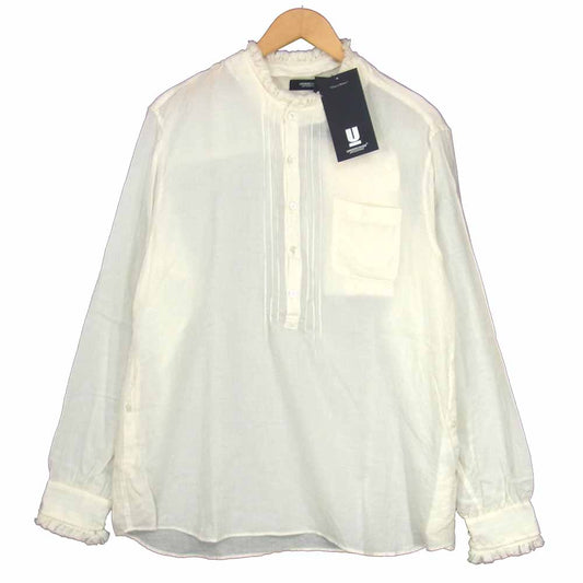 UNDERCOVER アンダーカバー 19AW UCX4405 C/W ビエラピンタック フリルPOシャツ オフホワイト系 3【新古品】【未使用】【中古】