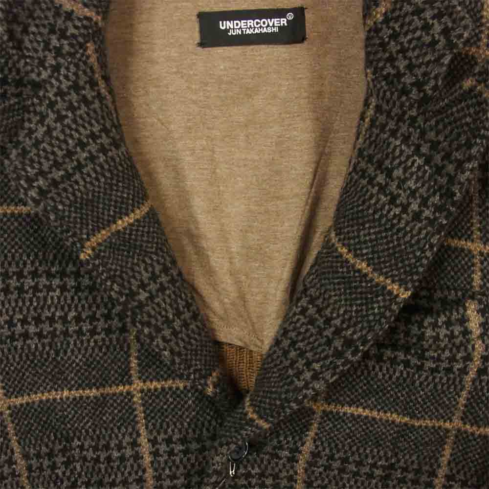 UNDERCOVER アンダーカバー 19AW UCX4103-1 チェックJQ ニット3B JKT ジャケット B.CHARCOALE 3【新古品】【未使用】【中古】