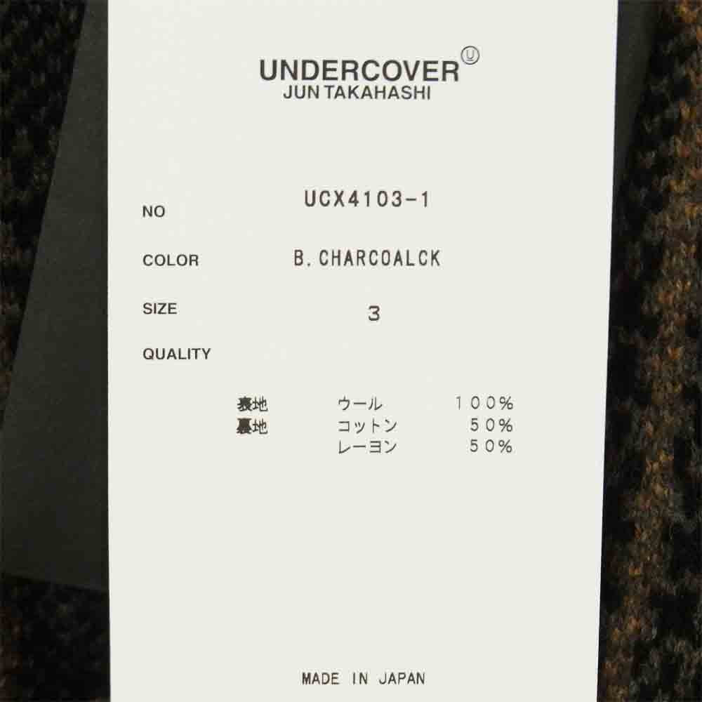 UNDERCOVER アンダーカバー 19AW UCX4103-1 チェックJQ ニット3B JKT ジャケット B.CHARCOALE 3【新古品】【未使用】【中古】