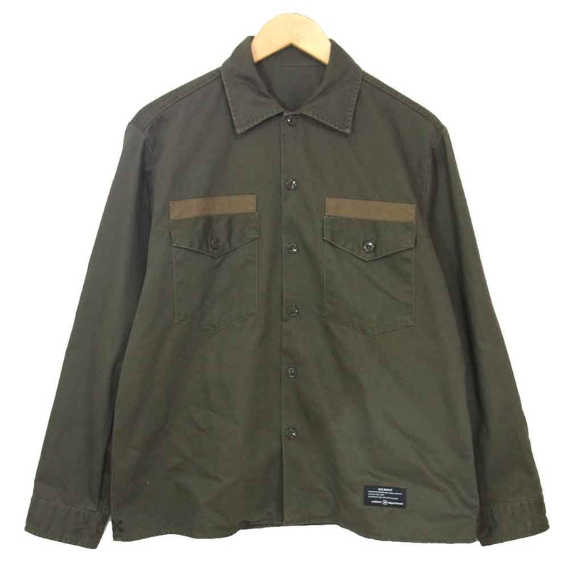 uniform experiment ユニフォームエクスペリメント UE-202009 uniform experiment MIL DOUBLE POCKET SHIRT カーキ系 サイズ表記無【中古】