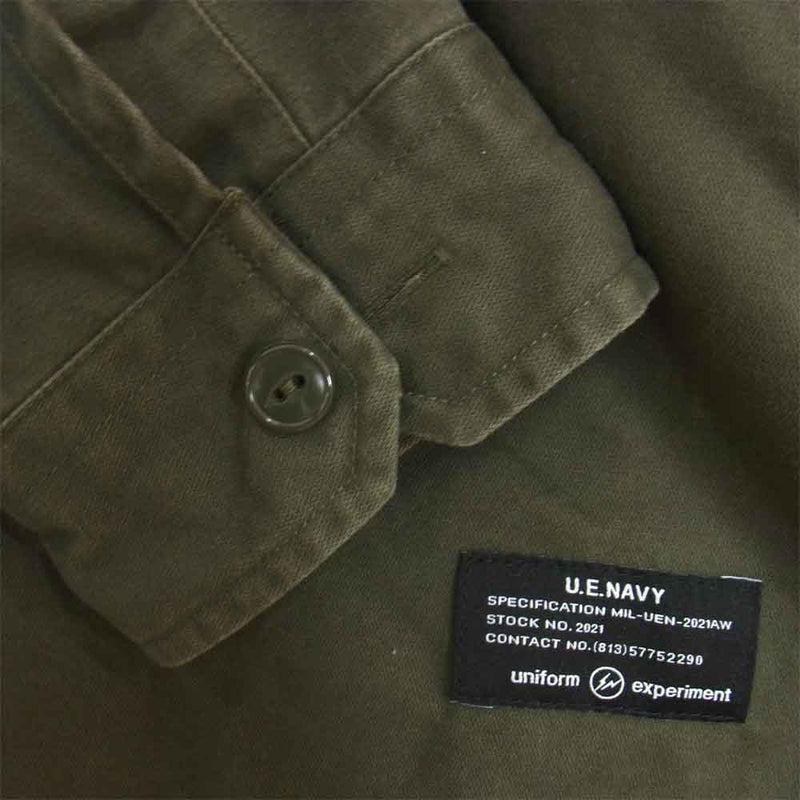 uniform experiment ユニフォームエクスペリメント UE-202009 uniform experiment MIL DOUBLE POCKET SHIRT カーキ系 サイズ表記無【中古】