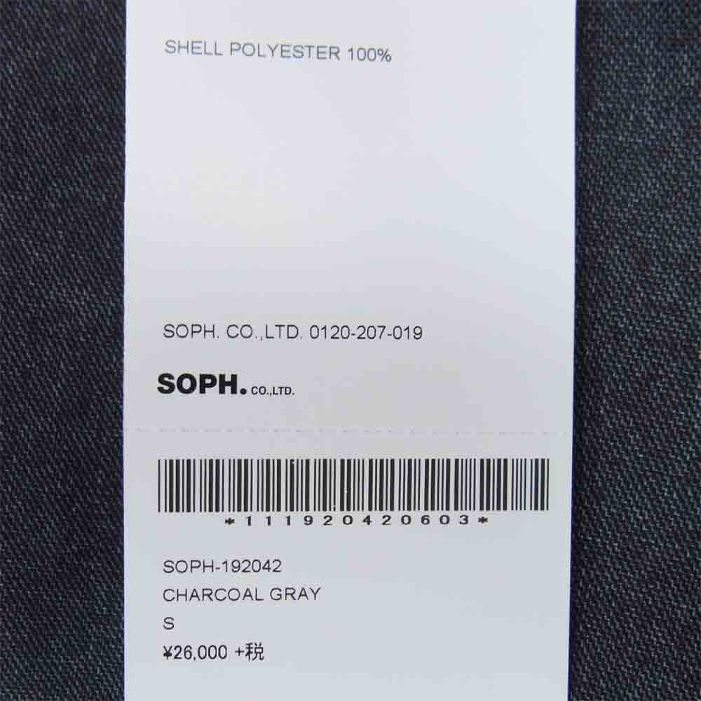 SOPH ソフ SOPH-192042 SHARKSKIN SHIRRING SLACKS スラックス グレー系 S【新古品】【未使用】【中古】