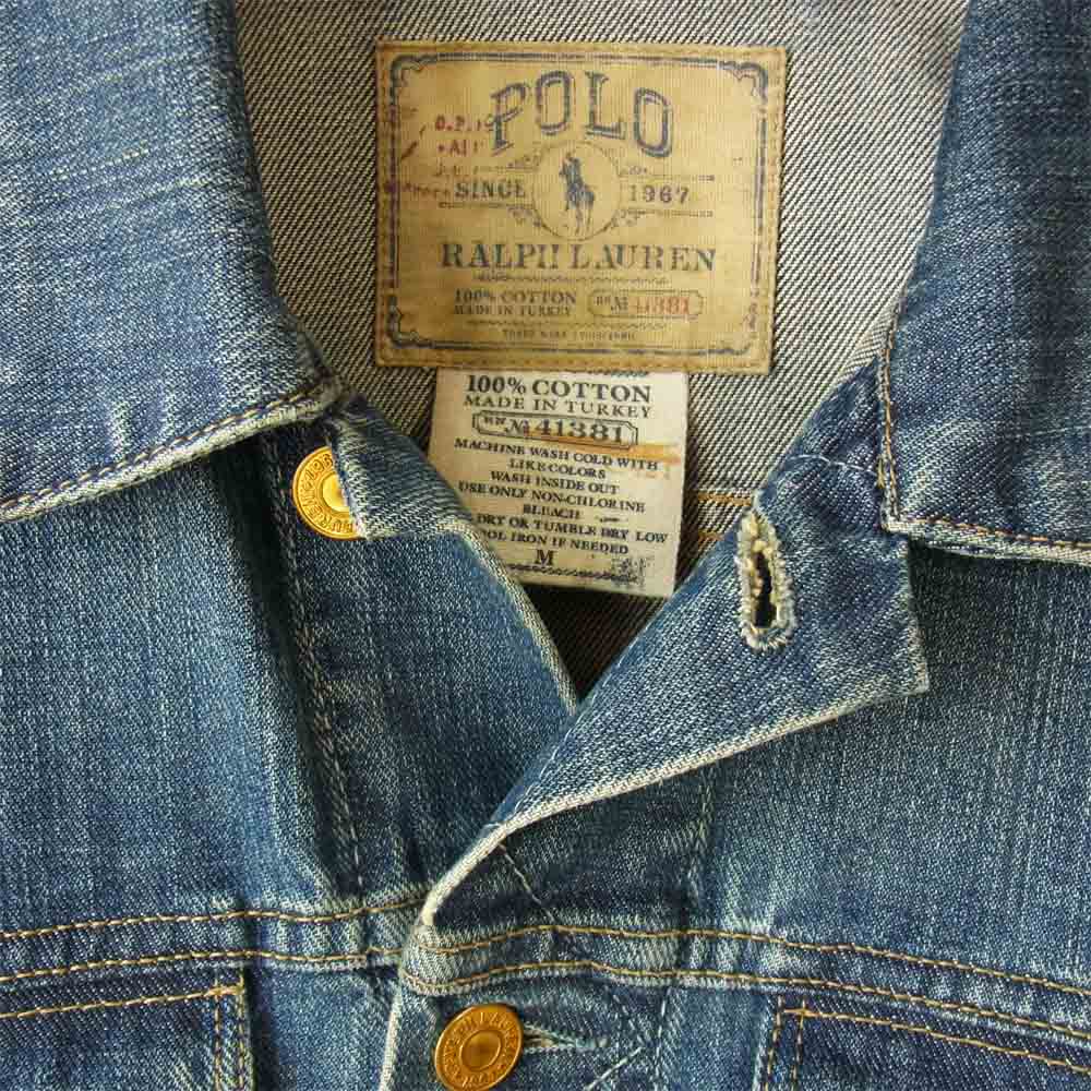 POLO RALPH LAUREN ポロ・ラルフローレン 41381 コットン デニム ジャケット  インディゴブルー系 M【中古】