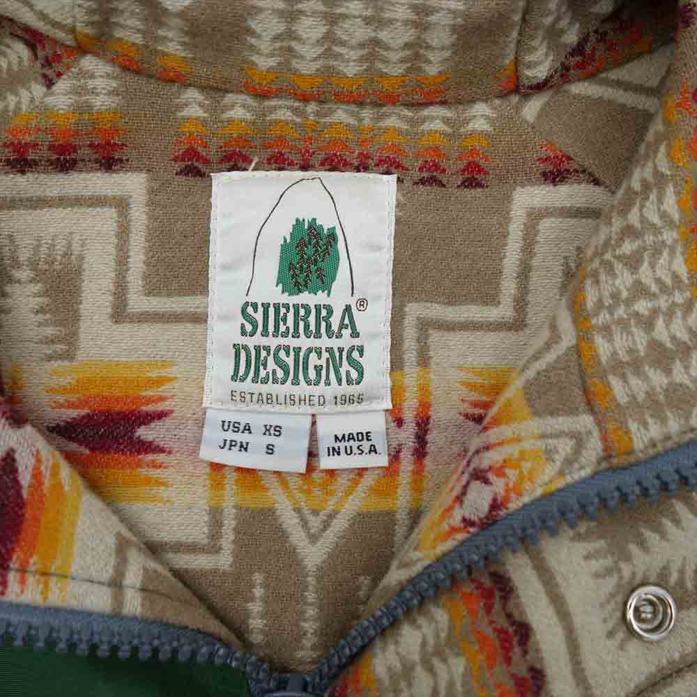SIERRA DESIGNS シエラデザイン 7260 PENDLETON ペンドルトン USA製 裏地オルテガ マウンテンパーカー ジャケット グリーン系 S【美品】【中古】