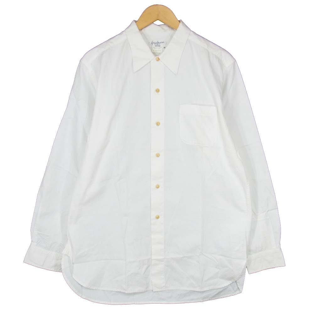 Yohji Yamamoto ヨウジヤマモト 丸ロゴ 初期タグ 80s 猫目 ボタン シャツ ホワイト系 M【中古】