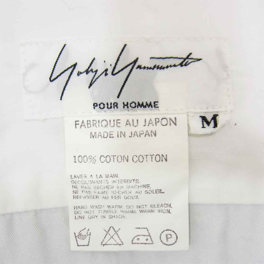 Yohji Yamamoto ヨウジヤマモト 丸ロゴ 初期タグ 80s 猫目 ボタン シャツ ホワイト系 M【中古】