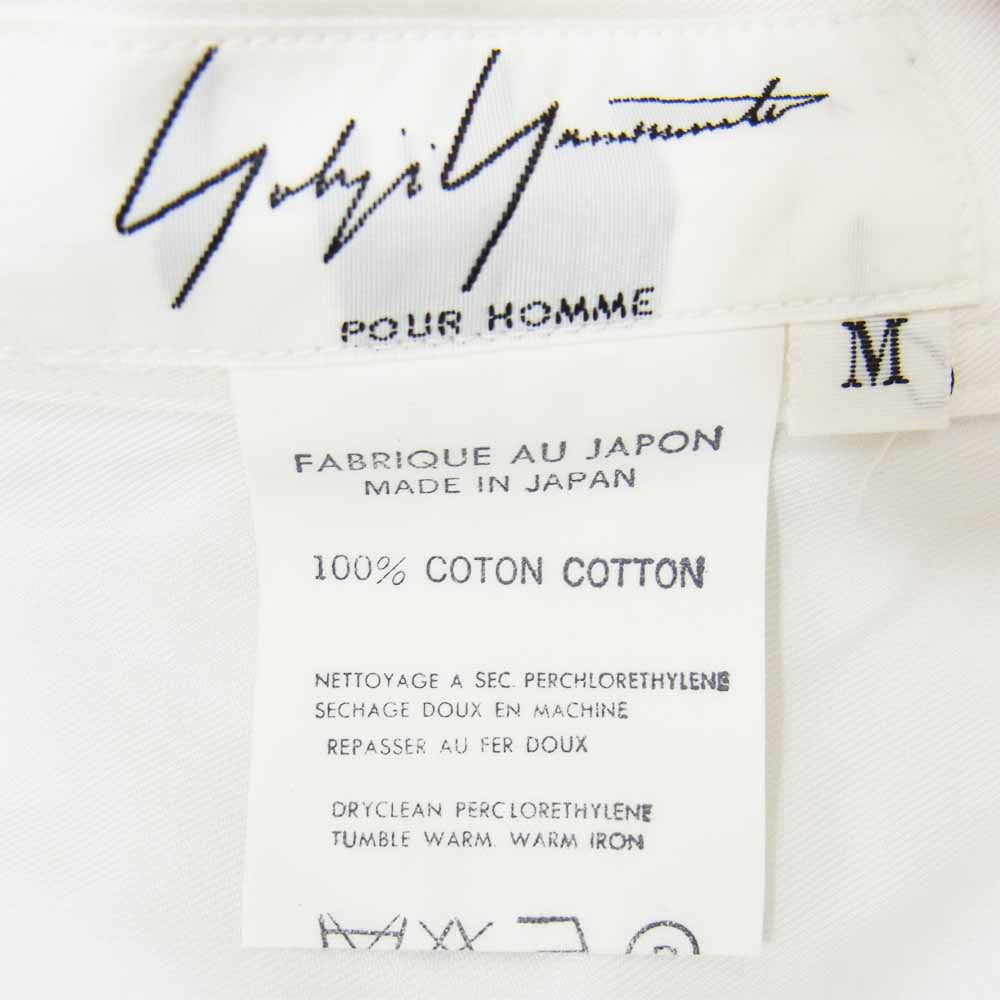 Yohji Yamamoto ヨウジヤマモト 丸ロゴ 初期タグ 80s 二重襟シャツ ホワイト系 M【中古】