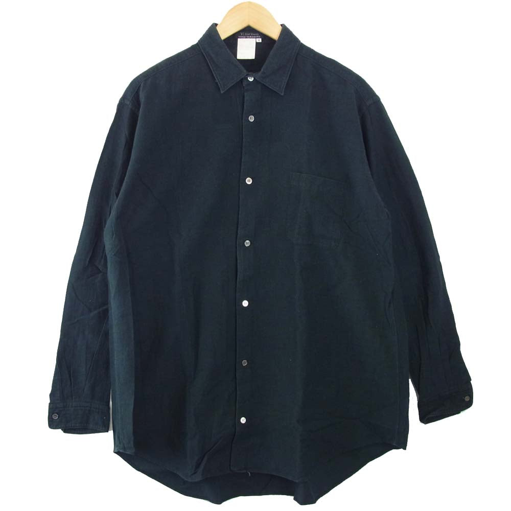 Yohji Yamamoto ヨウジヤマモト Ys formen コットン シャツ ブラック系 ブラック系 M【中古】