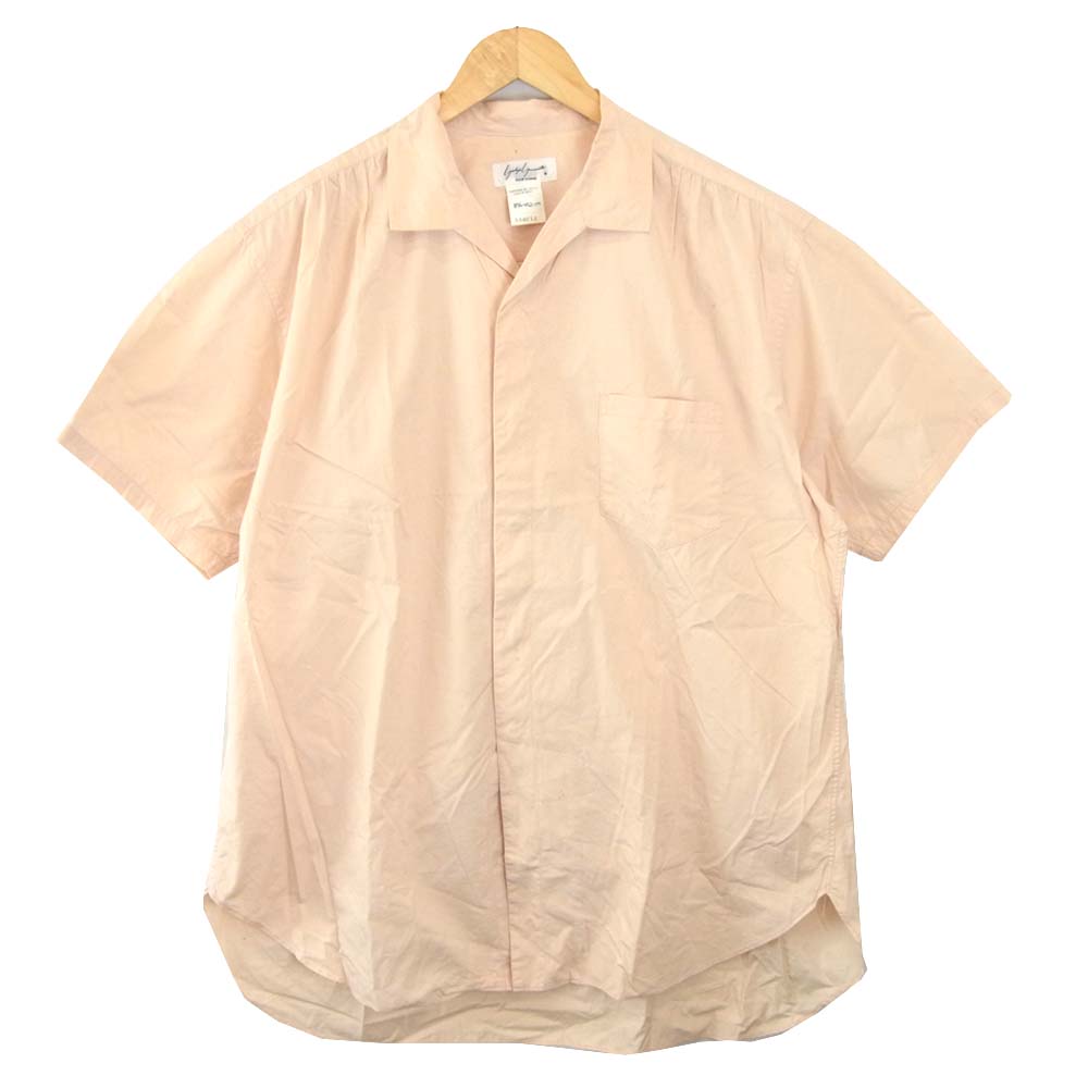 Yohji Yamamoto ヨウジヤマモト 丸ロゴ 初期タグ 80s オープンカラー シャツ ピンク系【中古】