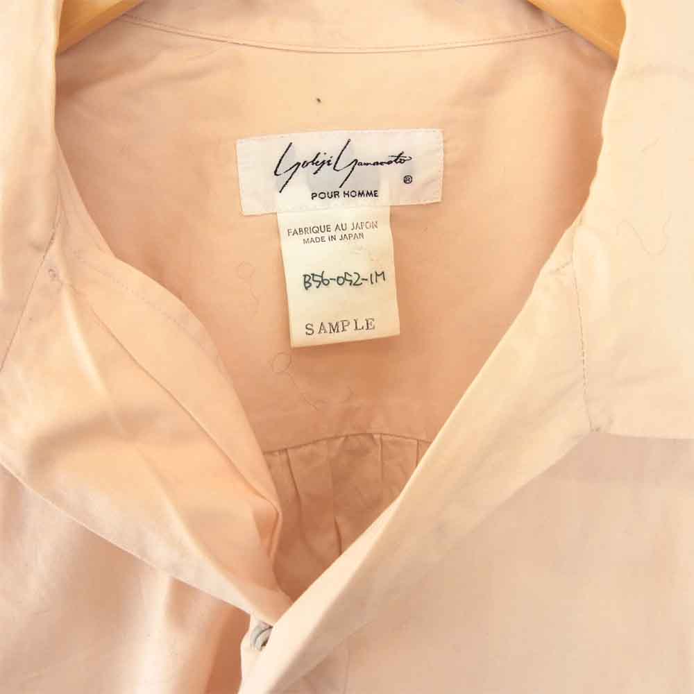 Yohji Yamamoto ヨウジヤマモト 丸ロゴ 初期タグ 80s オープンカラー シャツ ピンク系【中古】