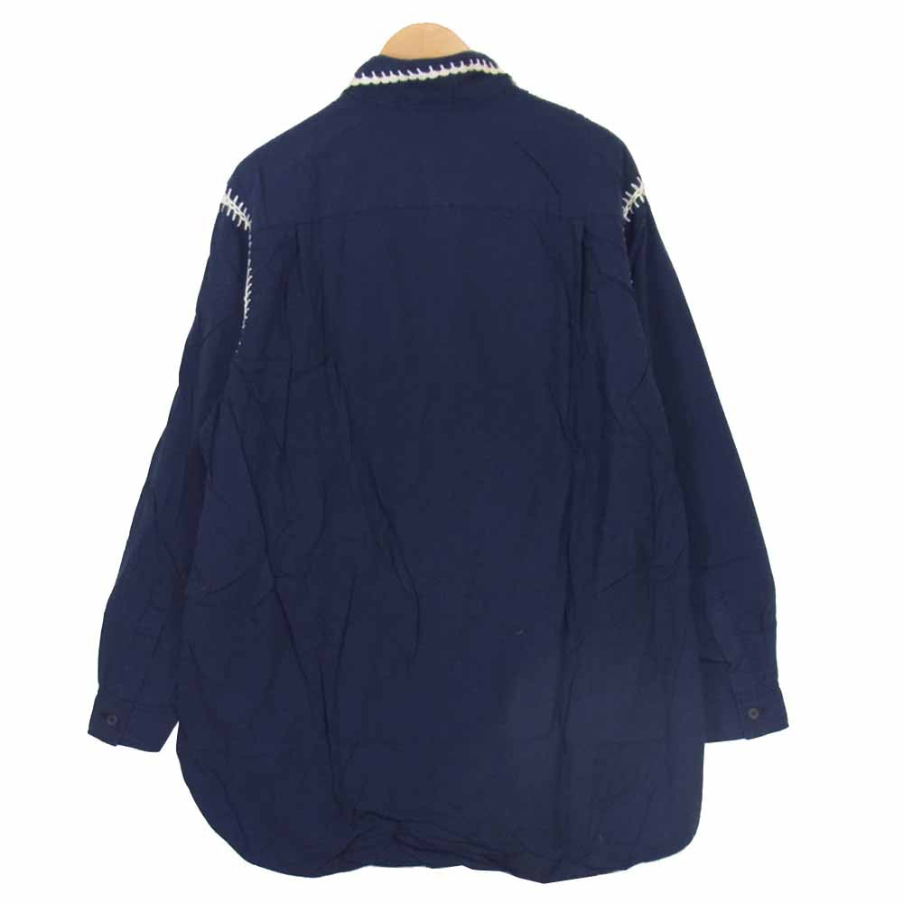 Yohji Yamamoto ヨウジヤマモト 丸ロゴ 初期タグ 80s シャツ ネイビー系【中古】