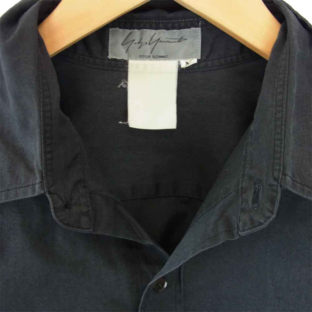 Yohji Yamamoto ヨウジヤマモト レギュラー ブラック シャツ チャコール系 M【中古】