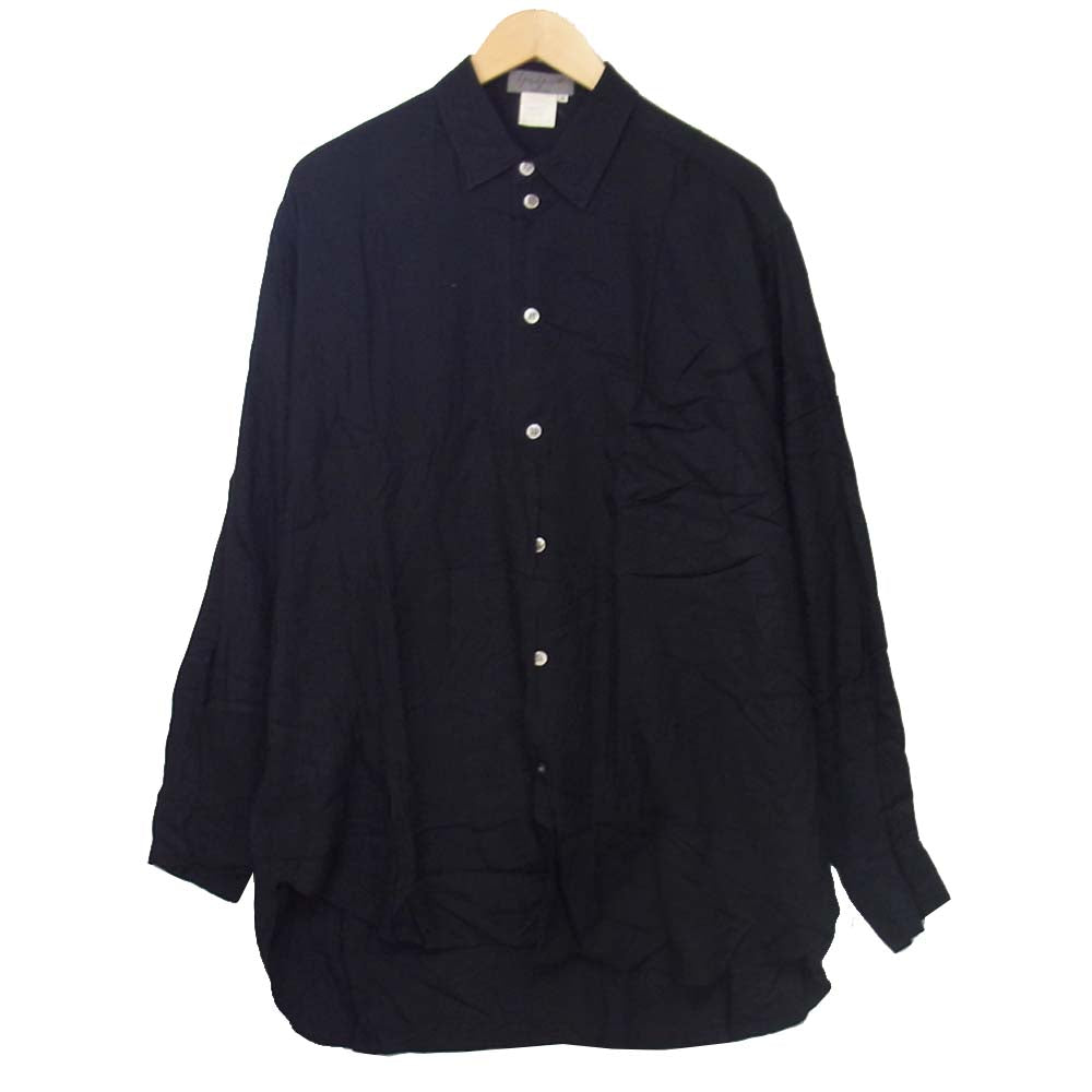 Yohji Yamamoto ヨウジヤマモト 丸ロゴ 初期タグ 80s ブラック シャツ ブラック系 M【中古】