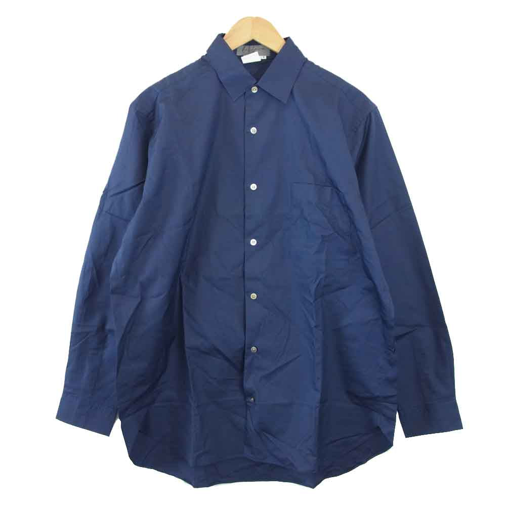 Yohji Yamamoto ヨウジヤマモト レギュラー カラー シャツ ネイビー系 S【美品】【中古】