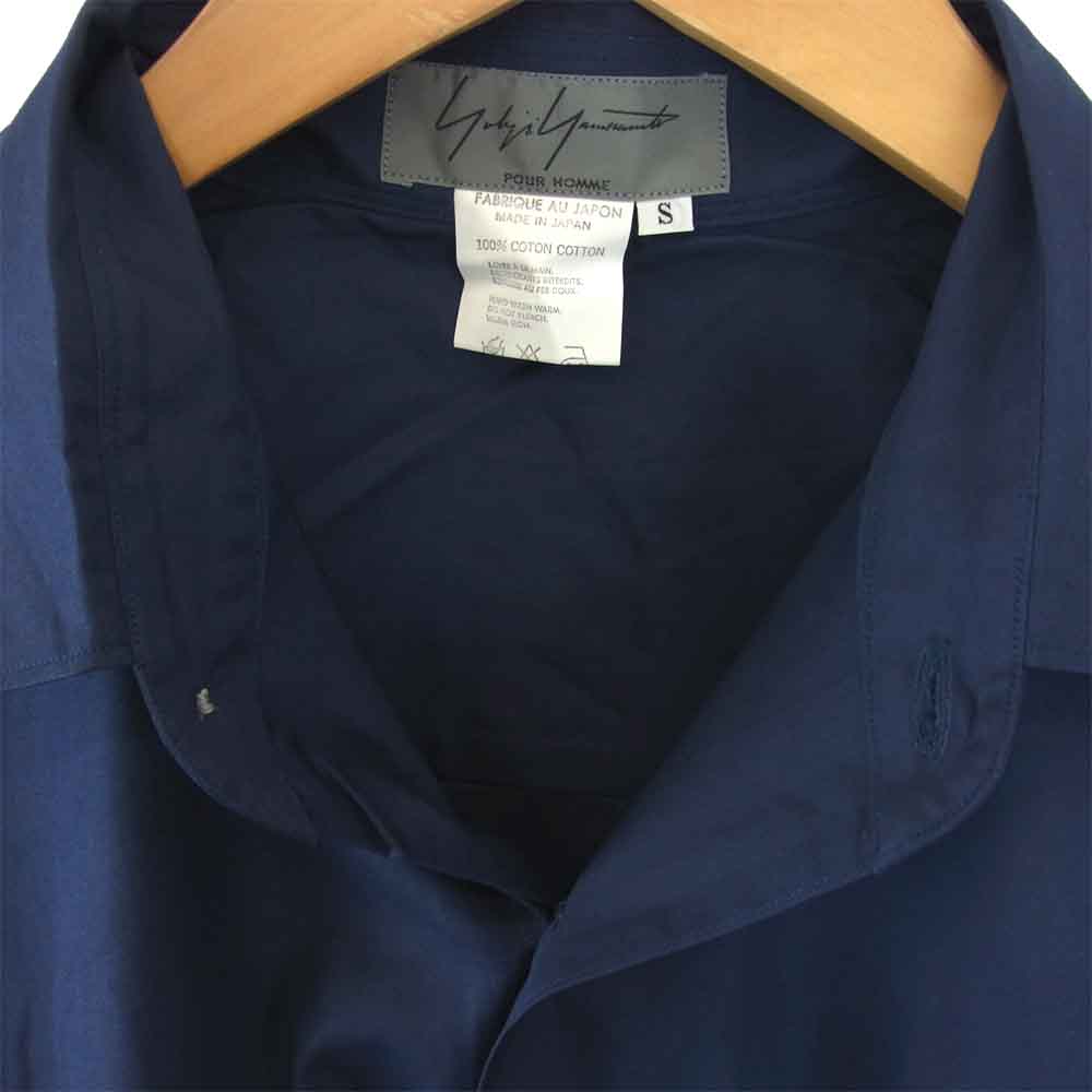 Yohji Yamamoto ヨウジヤマモト レギュラー カラー シャツ ネイビー系 S【美品】【中古】
