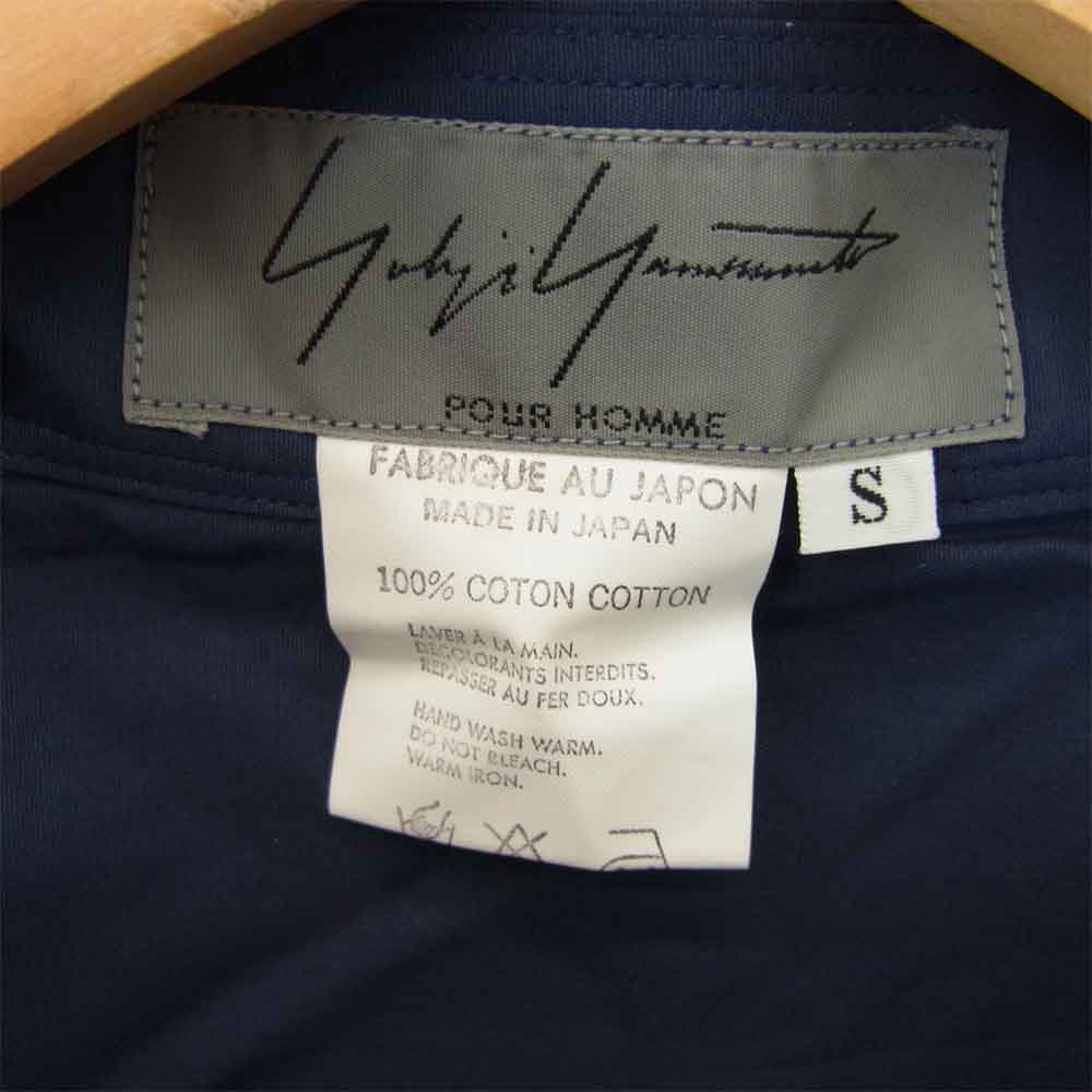 Yohji Yamamoto ヨウジヤマモト レギュラー カラー シャツ ネイビー系 S【美品】【中古】