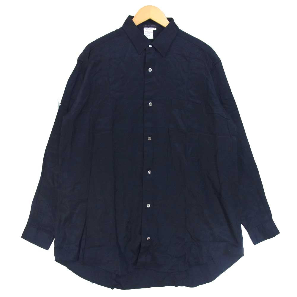 Yohji Yamamoto ヨウジヤマモト Ys formen レーヨン シャツ ダークネイビー系 ブラック系 M【中古】