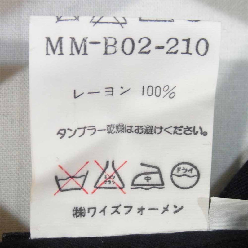 Yohji Yamamoto ヨウジヤマモト Ys formen レーヨン シャツ ダークネイビー系 ブラック系 M【中古】