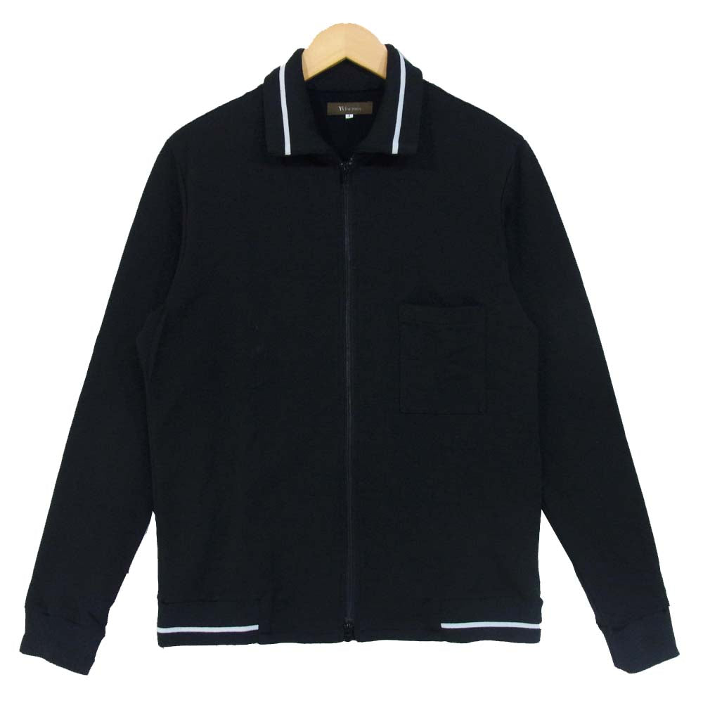 Yohji Yamamoto ヨウジヤマモト Ys formen 襟付き ジップ ジャージ トップス ブラック系 ホワイト系【中古】