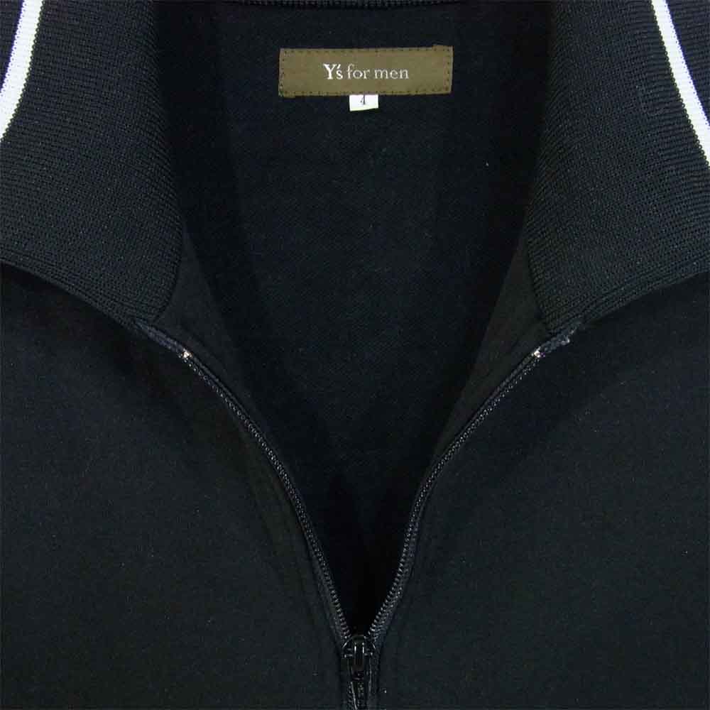 Yohji Yamamoto ヨウジヤマモト Ys formen 襟付き ジップ ジャージ トップス ブラック系 ホワイト系【中古】