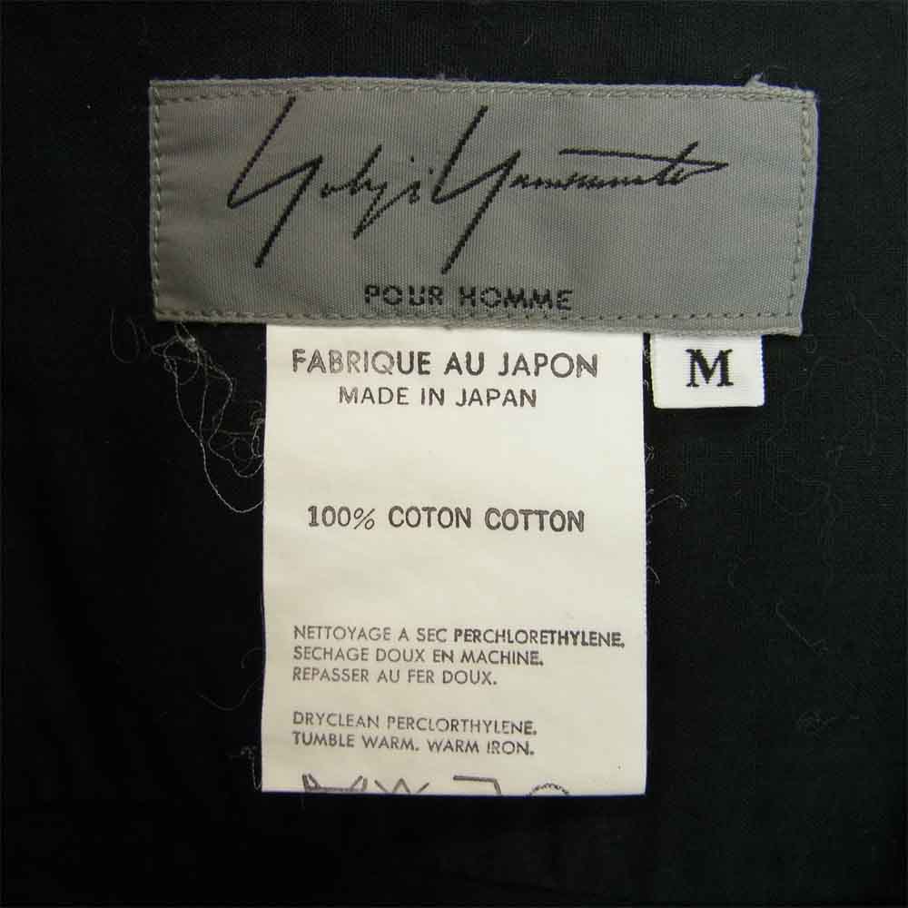 Yohji Yamamoto ヨウジヤマモト オープンカラー ホワイトステッチ シャツ ブラック系 M【中古】