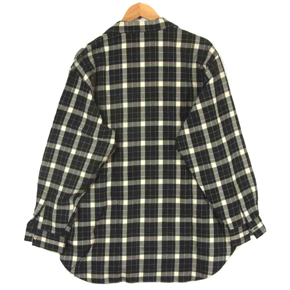 Yohji Yamamoto ヨウジヤマモト 丸ロゴ 初期タグ 80s チェック 長袖 シャツ ブラック系 ホワイト系 M【中古】