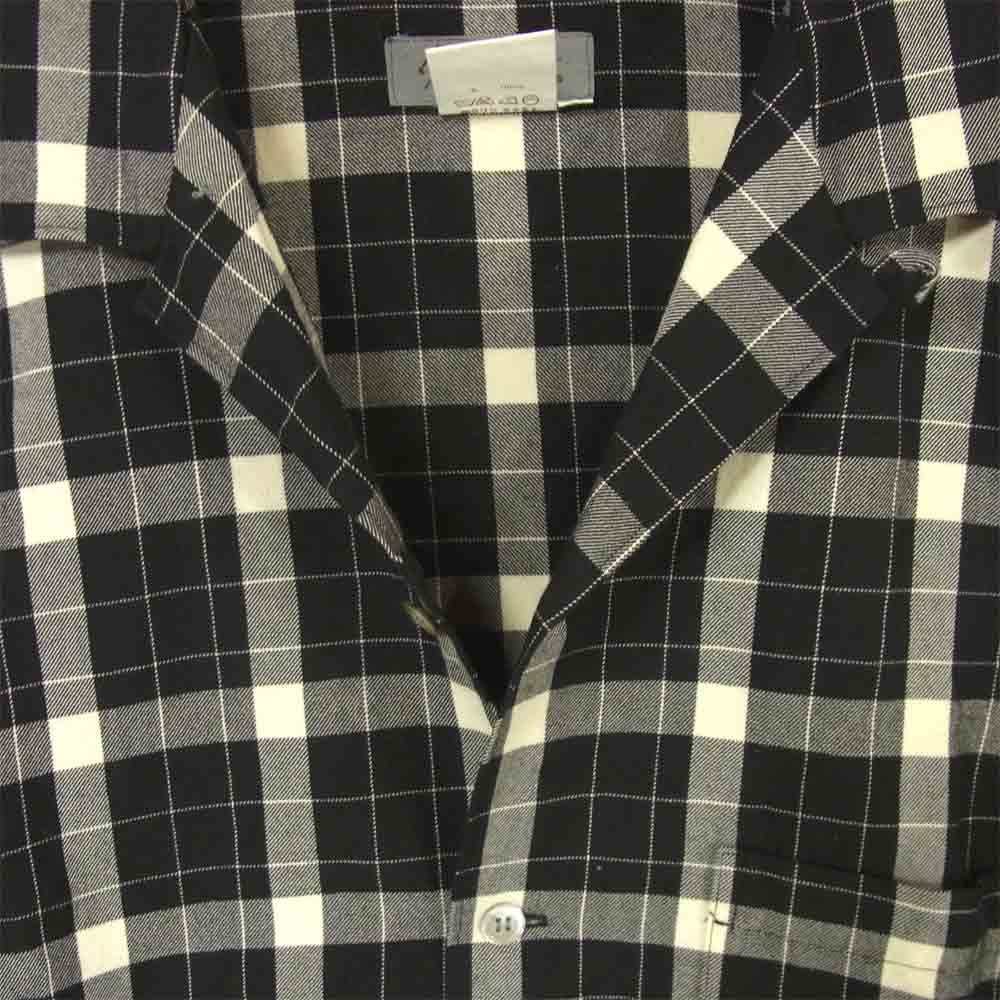 Yohji Yamamoto ヨウジヤマモト 丸ロゴ 初期タグ 80s チェック 長袖 シャツ ブラック系 ホワイト系 M【中古】