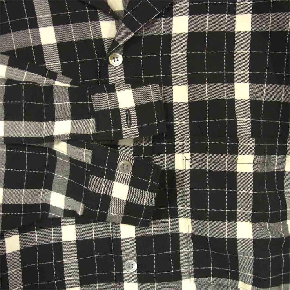 Yohji Yamamoto ヨウジヤマモト 丸ロゴ 初期タグ 80s チェック 長袖 シャツ ブラック系 ホワイト系 M【中古】