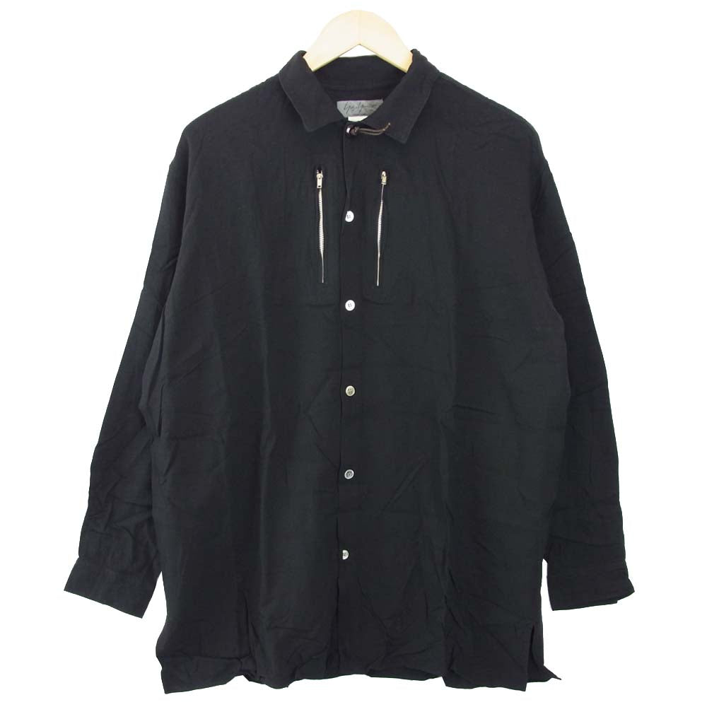 Yohji Yamamoto ヨウジヤマモト POUR HOMME プールオム ジップ シャツ ブラック系 M【中古】