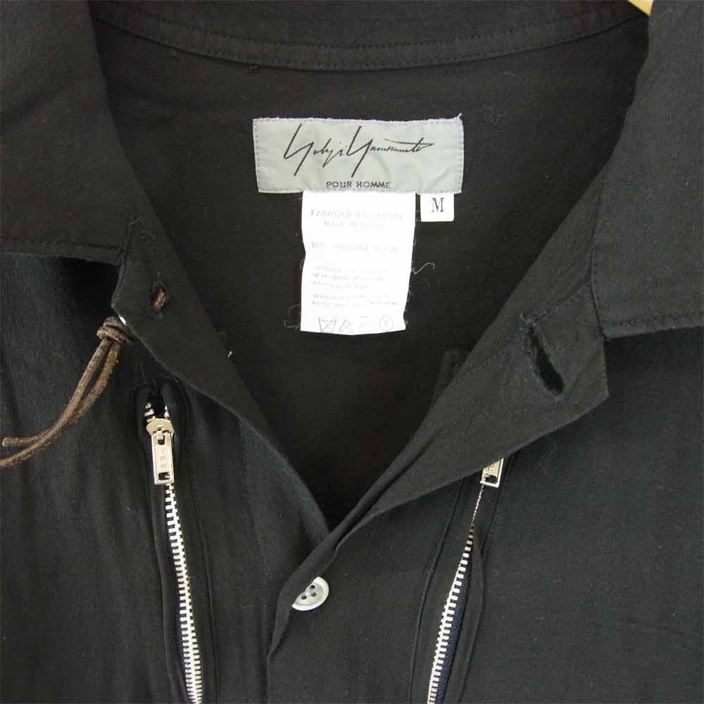 Yohji Yamamoto ヨウジヤマモト POUR HOMME プールオム ジップ シャツ ブラック系 M【中古】