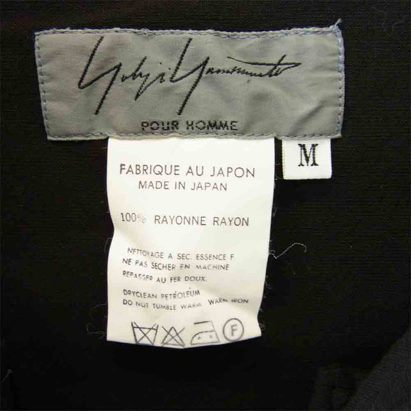 Yohji Yamamoto ヨウジヤマモト POUR HOMME プールオム ジップ シャツ ブラック系 M【中古】