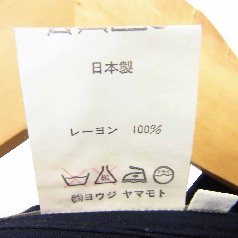 Yohji Yamamoto ヨウジヤマモト 丸ロゴ 初期タグ 80s ブラック 二重襟 シャツ ネイビー系 M【中古】