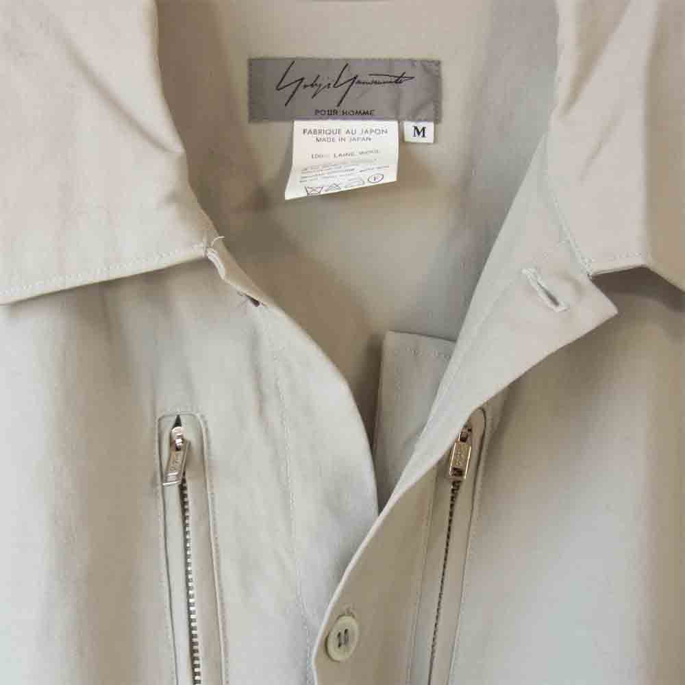 Yohji Yamamoto ヨウジヤマモト 91AW POUR HOMME プールオム ブリジット バルドー バックプリント ウール シャツ グレー系 M【中古】