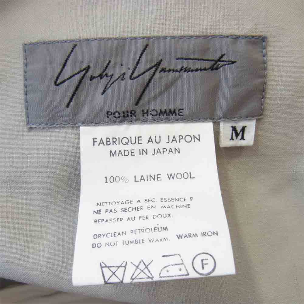 Yohji Yamamoto ヨウジヤマモト 91AW POUR HOMME プールオム ブリジット バルドー バックプリント ウール シャツ グレー系 M【中古】