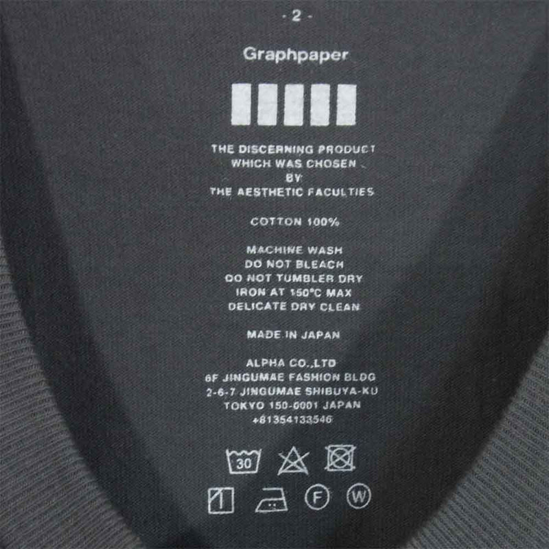 GRAPHPAPER グラフペーパー Original 2-Pack Crew Neck Tee GRAY パック Tシャツ グレー系 2【中古】