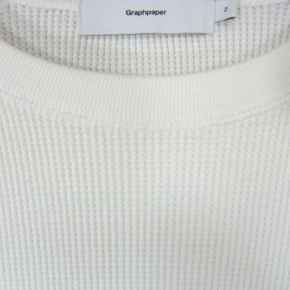 GRAPHPAPER グラフペーパー GM201-70135B Waffle L/S Tee ワッフル ロングスリーブ Tシャツ ホワイト ホワイト系 2【中古】