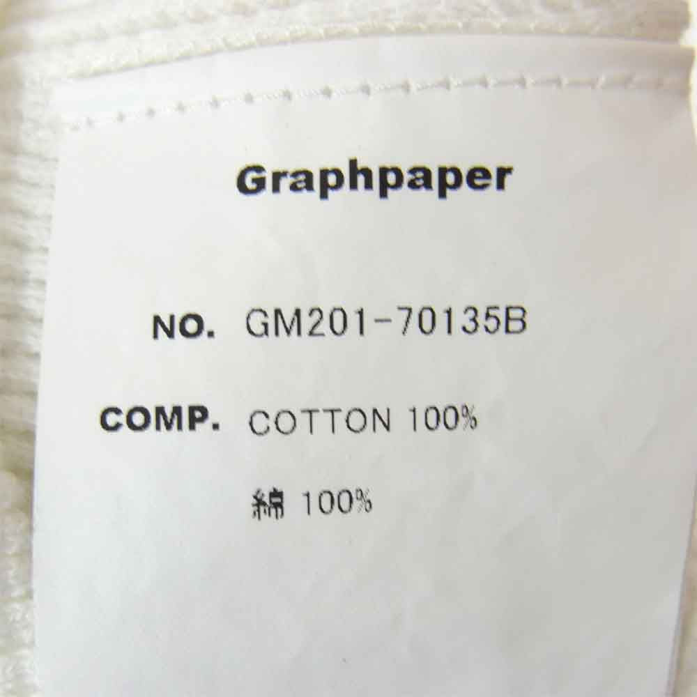 GRAPHPAPER グラフペーパー GM201-70135B Waffle L/S Tee ワッフル ロングスリーブ Tシャツ ホワイト ホワイト系 2【中古】