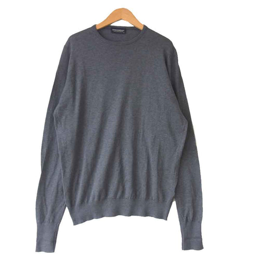 JOHN SMEDLEY ジョンスメドレー コットン クルーネック ニット カットソー グレー系 M【中古】