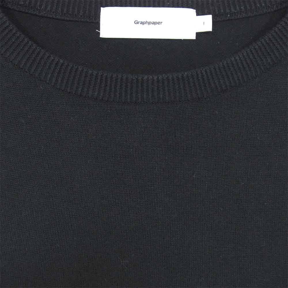 GRAPHPAPER グラフペーパー GU191-80064 Suvin Crew Neck Knit スビン クルーネック ニット ブラック ブラック系 1【中古】
