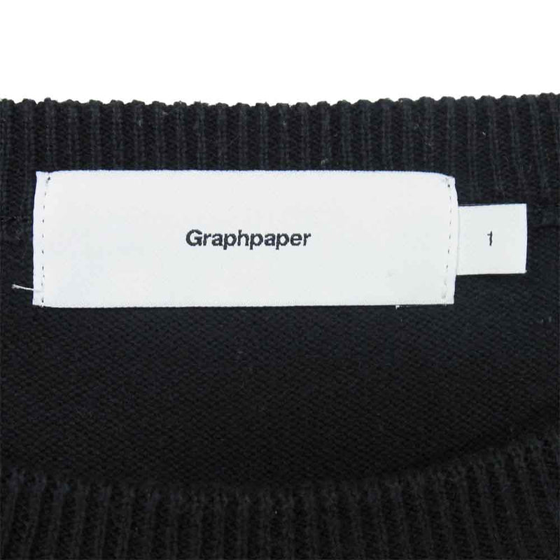 GRAPHPAPER グラフペーパー GU191-80064 Suvin Crew Neck Knit スビン クルーネック ニット ブラック ブラック系 1【中古】
