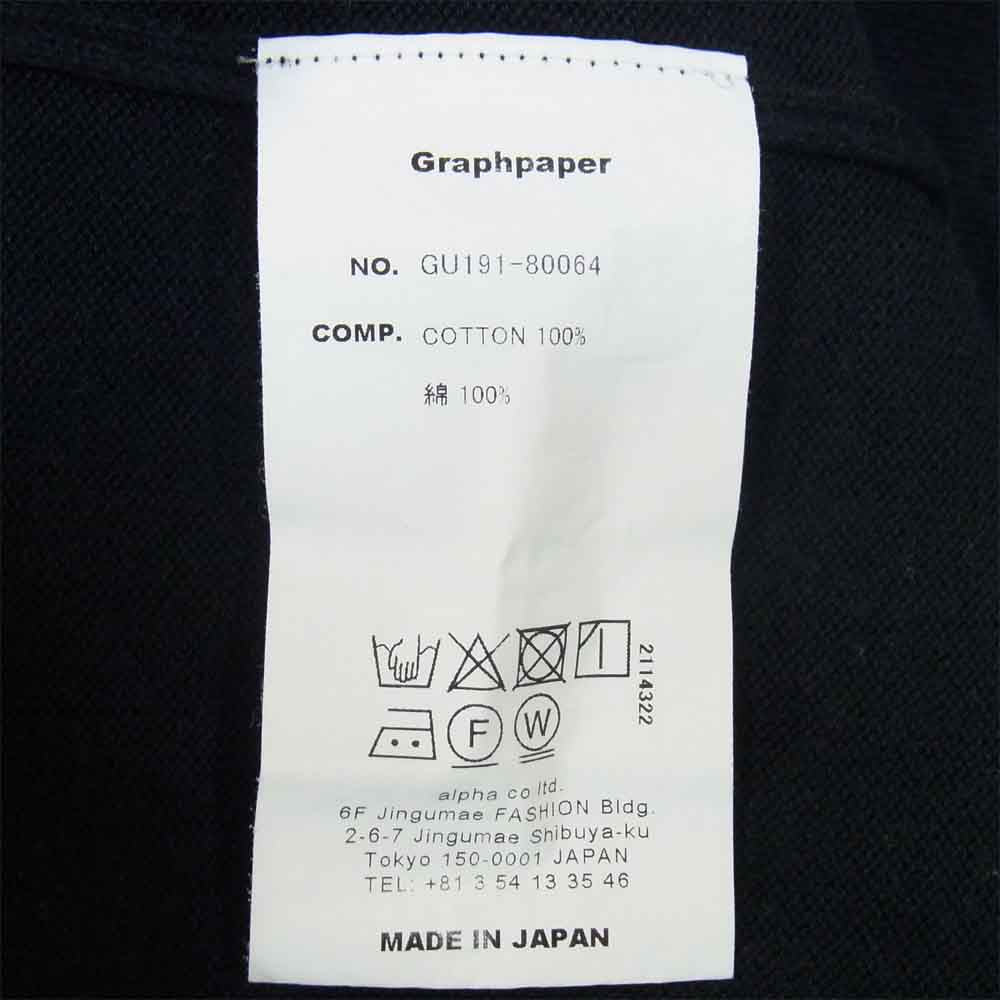 GRAPHPAPER グラフペーパー GU191-80064 Suvin Crew Neck Knit スビン クルーネック ニット ブラック ブラック系 1【中古】