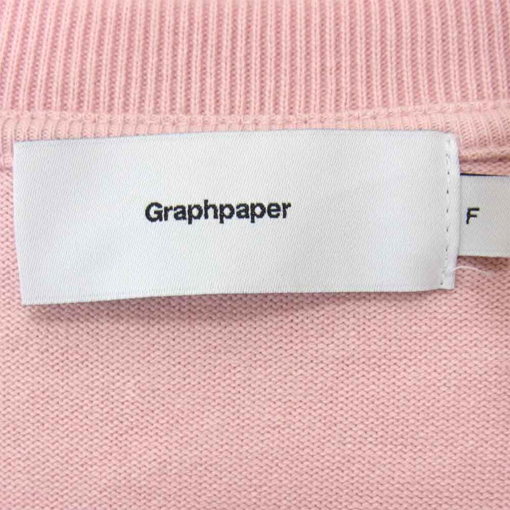 GRAPHPAPER グラフペーパー GU193-70025 Heavy Weight L/S Oversized Tee ヘビーウェイト オーバーサイズ Tシャツ ピンク ピンク系 F【中古】