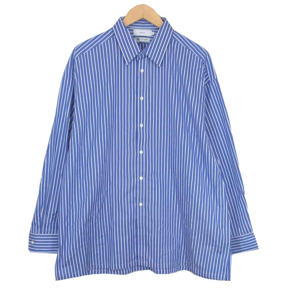 GRAPHPAPER グラフペーパー GM202-50638L × Thomas Mason Regular Collar Shirt  トーマスメイソン レギュラー カラー シャツ 青系 × 白系 F【中古】