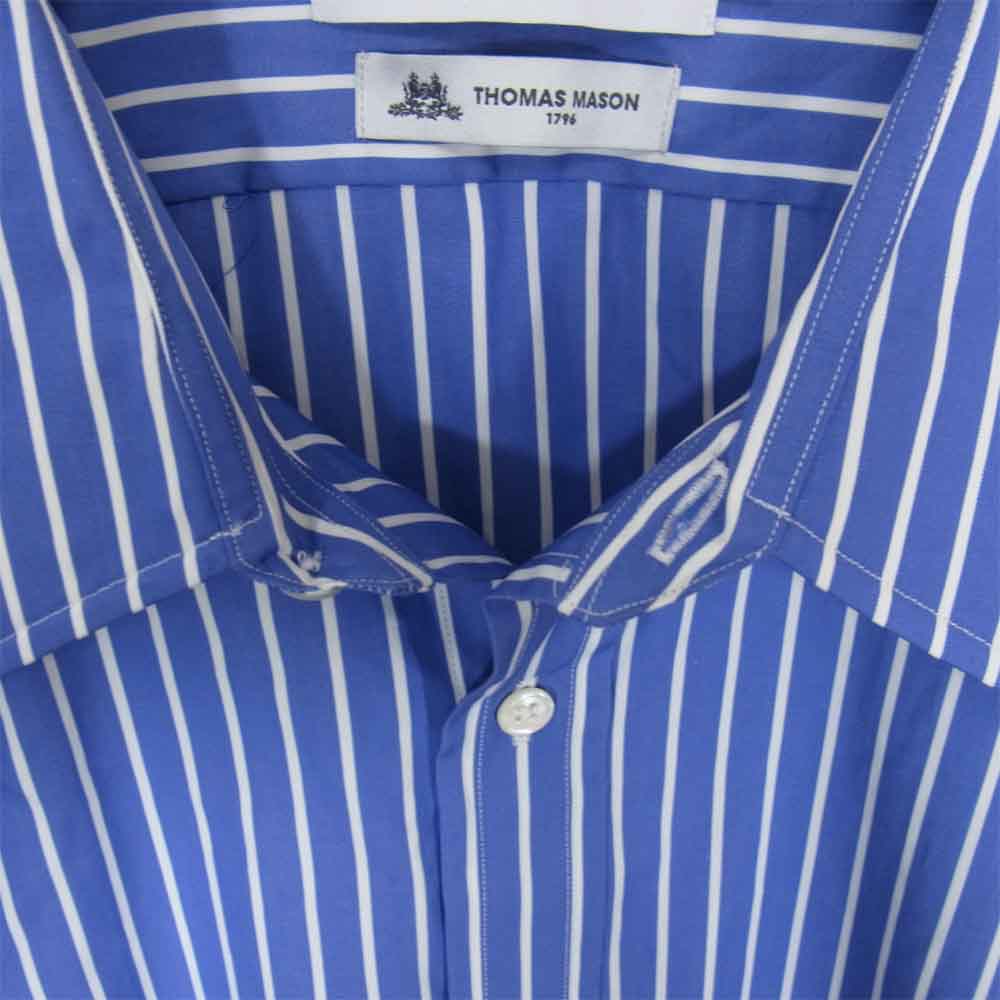 GRAPHPAPER グラフペーパー GM202-50638L × Thomas Mason Regular Collar Shirt  トーマスメイソン レギュラー カラー シャツ 青系 × 白系 F【中古】