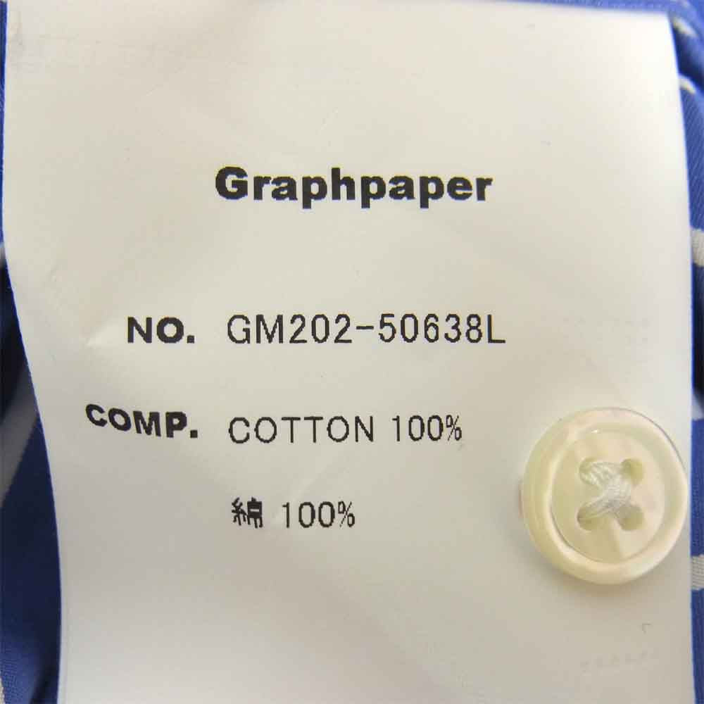 GRAPHPAPER グラフペーパー GM202-50638L × Thomas Mason Regular Collar Shirt  トーマスメイソン レギュラー カラー シャツ 青系 × 白系 F【中古】
