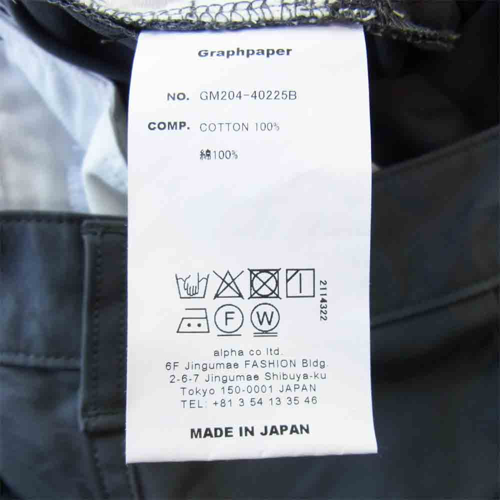 GRAPHPAPER グラフペーパー GM204-40225B Double Cloth Peach Two Tuck Pants ダブルクロス ピーチ ツータック パンツ グレー系 2【中古】